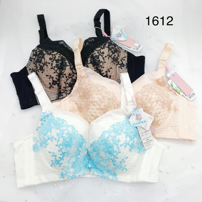 

Wholesale supply inventory spot fashion embroidery vents thin section with steel ring adjustment gathered bra Flesh