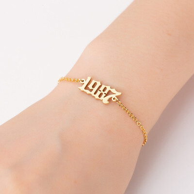 

1980-2000 Pendant Charm Bracelets Stainless Steel Chain Jewelry Gifts For Women Men Baby Child Time Past Birthday Gifts