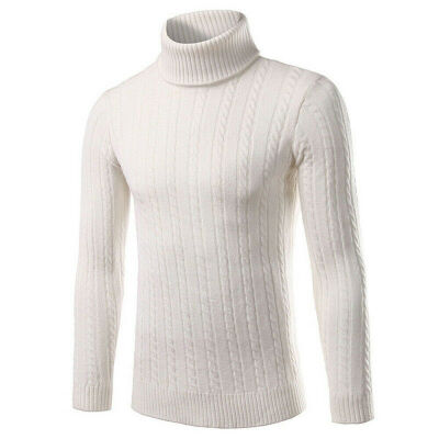 

Mens Slim Warm Knit High Neck Pullover Jumper Sweater Top Turtleneck Winter