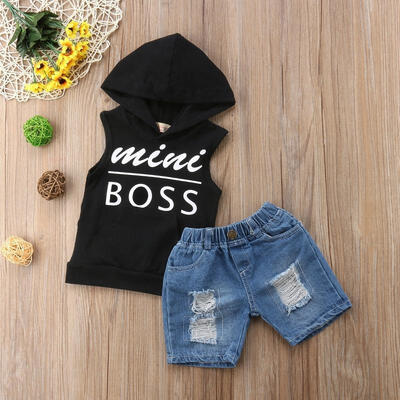 

Toddler Kids Boy T Shirt Tee TopsDenim Pants Jeans Outfits Set Clothes