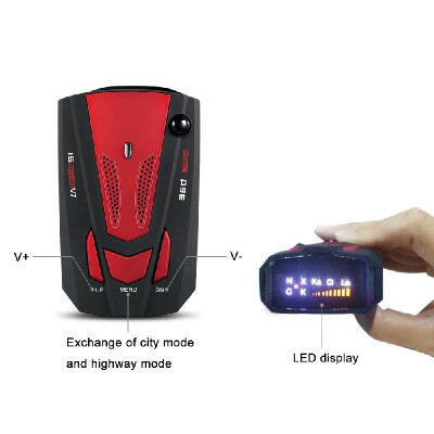 

Car Vehicle Radar Detector Speed Control Detector V7 Speed Voice Alert Warning Device Red Russia English