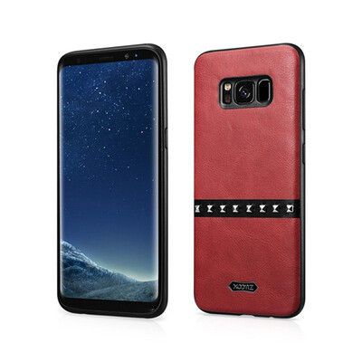 

Original XOOMZ Case For Galaxy S8 58" Luxury 3D Englon Leather Rivets Cases For Samsung Galaxy S8 Plus 62inch Phone Back Cover