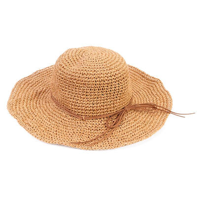

Wide Brim Bowknot Straw Cap Women Girls Beach Foldable Sun Visor Panama Hat