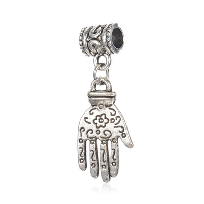 

Alloy European Dangle Beads Palm Antique Silver 36mm Hole 5mm