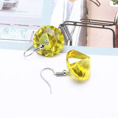 

EK644 New Fashion Elegant Noble Round 20MM Colored Zircon Crystal Drop Earrings For Women Jewelry Party Wedding Shining Brincos