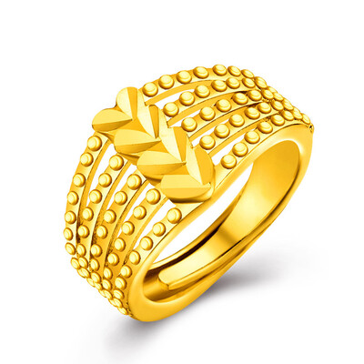 

Korean Women Fashion Heart Shaped Ring Fashion Trend 18k Gold Opening Ring
