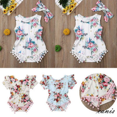 

Baby Girls Newborn Clothes Floral Romper Bodysuit Jumpsuit Summer Outfits Set