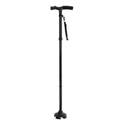 

Aluminum Alloy Outdoor Elderly Cane Four Feet Non-slip with Light Crutch