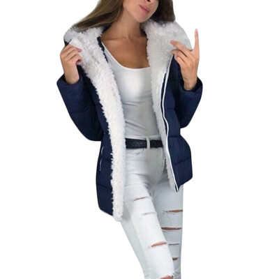 

Toponeto Fashion Women Winter Thicken Coats Long Sleeve Warm Jacket Outerwear Zipper Coat