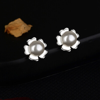 

Creative Sun Flower Sunflower Natural Stud Earrings Cat Eye Earrings Fashion Girls Pearl Stud Earrings
