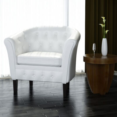 

Artificial Leather Armchairs Tub Chair White