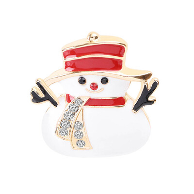 

2020 New Christmas Tree Deer Snowman Bell Brooch Pin Crystal Santa Claus Christmas Brooch Xmas Party Gift Jewelry