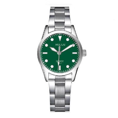 

Foreign trade explosion models womens quartz steel belt small Chao Fan ladies watch fashion gold code casual green female watch