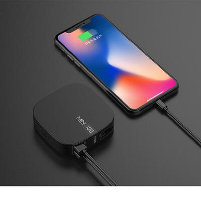 

10000 MAh Mini Power Bank Type-C&Lighting Fast Input Digital Display Powerbank Double USB Fast Output Portable Charging Treasure