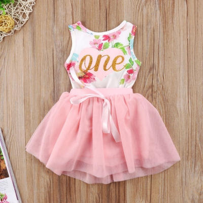 

Adorable Newborn Baby Girls First Birthday Princess Floral Romper Tulle Tutu Dress Outfits