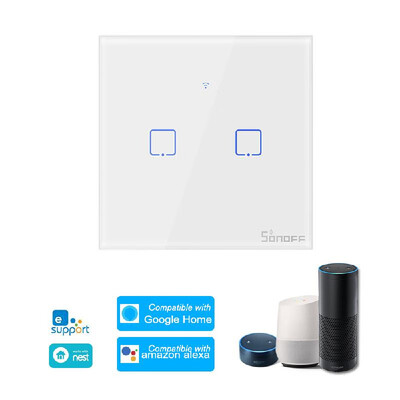 

SONOFF T1UK3C-TX 3 Gang Smart WiFi Wall Light Switch 433Mhz RF Remote Control APPTouch Control Timer UK Standard Panel Smart Swit