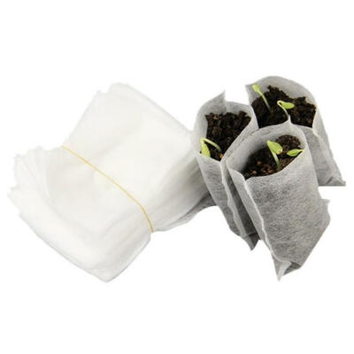 

100pcs Biodegradable Non-woven Nursery Bag Plant Grow Bags Seedling Pots