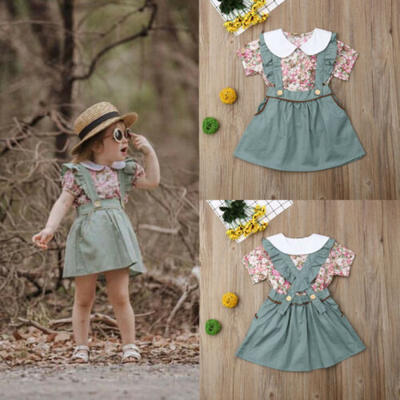 

Neugeborenes Baby Floral Tops Hosenträger Tutu Rock Kleid Kleider Outfits