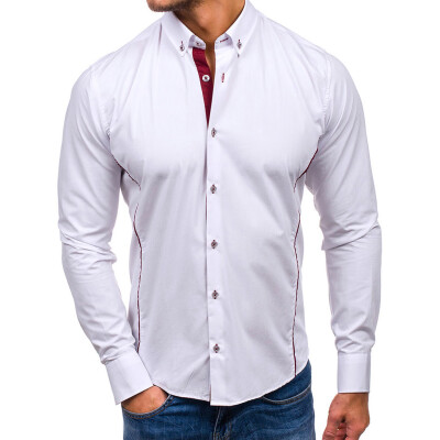 

Toponeto Fashion Mens Long Sleeve Solid Button Large Size Casual Top Blouse Shirts