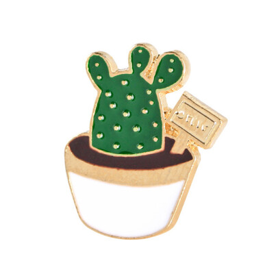 

Sweater Pins Cartoon Suits Brooch Bonsai Flowers The Cactus Oil Drip Corsage Brooch