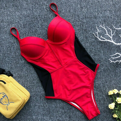 

Women One Piece Swimsuit Push-up Padded Bikini Swimwear Bathing Suit Beachwear