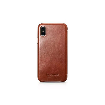 

New Original ICARER for iPhone Xs Handmade Retro Genuine Leather Case For iPhone Xs Vintage Leather Case For iPhoneX Xs Flip Cover