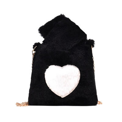 

Cute Plush Women Messenger Handbag Chain Love Heart Crossbody Shoulder Bags