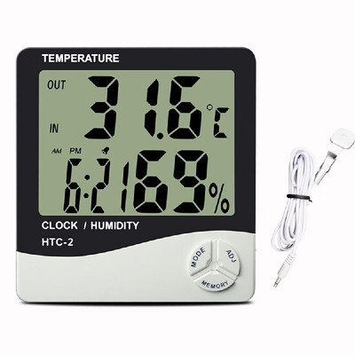 

HTC-2 TEMP&Humidity Clock white