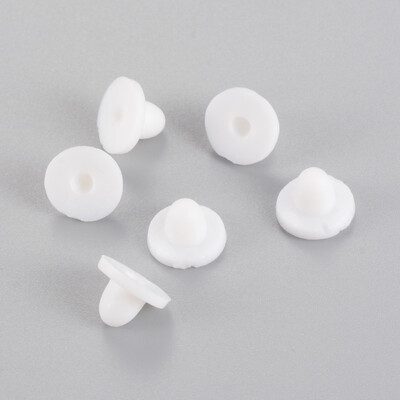 

Rubber Ear Nuts Findings Half Drilled White 8x8x55mm Half Hole 15mm