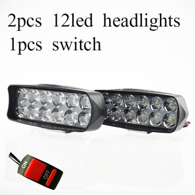 

Motorcycle headlights spotlights 12led 18w Motorbike auxiliary lights moto headlamp super bright 6000K fog lights work lamp