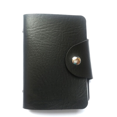 

X Pattern Leather Case Sleeve Two-Sided 12 Holders for Bank Credit Card