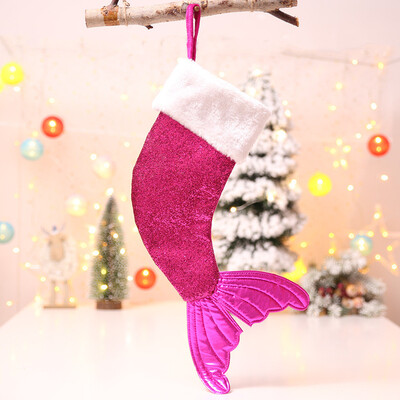 

Toponeto Christmas stockings fish tail gift bags Christmas tree pendants Christmas orn