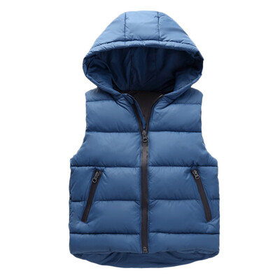 

Children Girl Boys Baby Winter Warm Coats Vest Zipper Thick Hoodie Outerwear