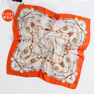 

Fashion silk satin scarf chain professional small square towel gift good Korean version of the wild FJ094