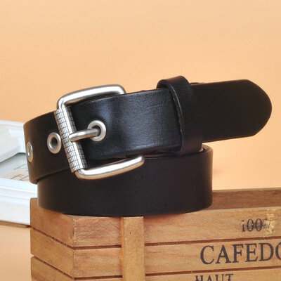 

Ladies leather belt air eye anti-deformation head layer belt free punching body casual wild fashion personality European
