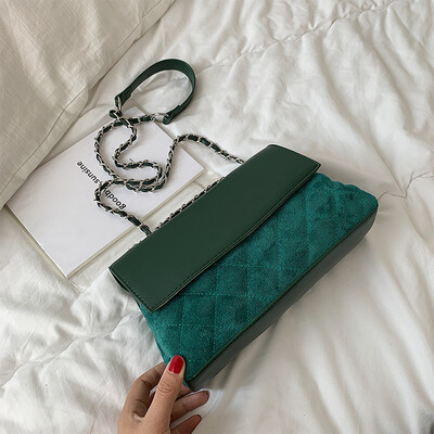 

Lingge chain bag chic retro frosted womens bag new 2019 simple small fresh shoulder bag Messenger bag