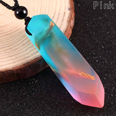 

Resin Wood Colorful Pendant Handmade Necklace Rope Unisex Jewelry