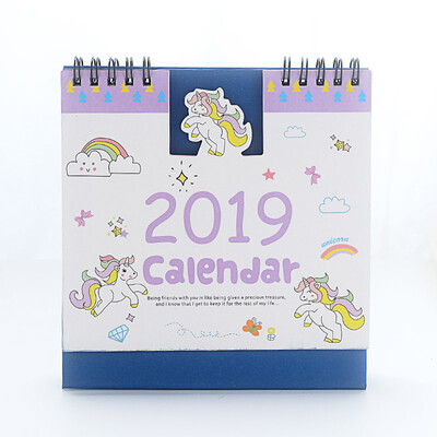 

Mohamm Cute Unicorn Flamingo 2019 Planner Desk Calendar Supplies Office Decoration Organizer