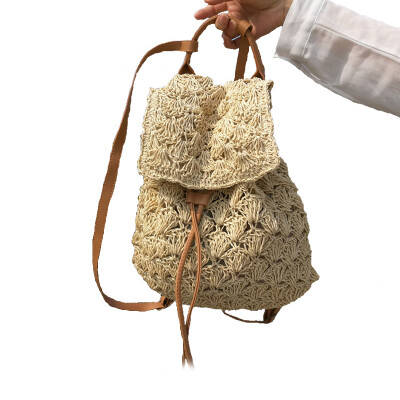 

JHD Women bag Fashion Hollow Out Woven Drawstring Summer Beach Women bags straw bag