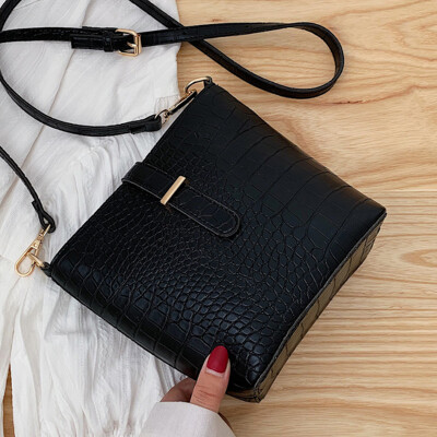 

Crocodile print leisure Korean version bucket bag 2019 new autumn&winter popular oblique bag retro single shoulder bag