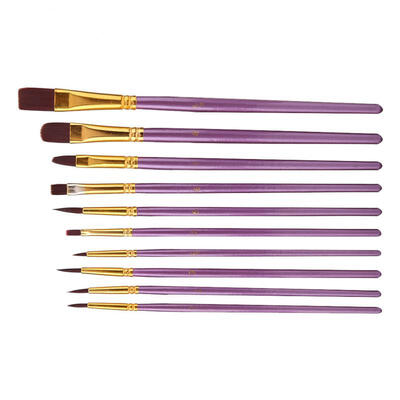 

Greensen 10pcsset Nylon Hair Wooden Handle Painting Brushes for Acrylic Craft Art Painting