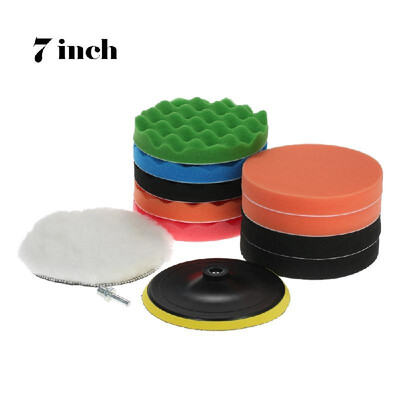 

11PCS Brand New 3" 80mm4" 100mm5" 125mm6" 150mm7" 180mm Car Polishing Pads Waxing Buffing Pad Sponge Kit Set for Car Polisher
