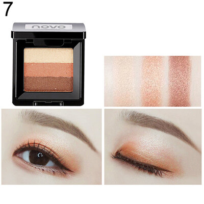 

NOVO 3 Color Glitter Eyeshadow Palette Matte Non Smudge Eye Makeup for Beginners
