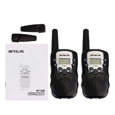 

2PCS Retevis RT388 Children Radio Set Civilian Handheld Intercom 8 Channels UHF Kids License-free Walkie Talkie LCD Display VOX PT