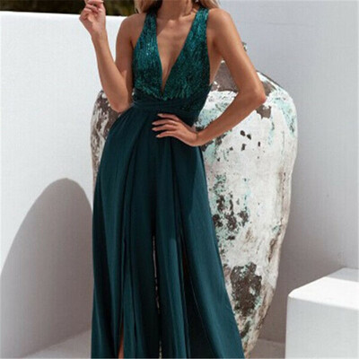 

Womens Sleeveless Backless Bodycon Jumpsuit Romper Cocktail Playsuit Long Pants