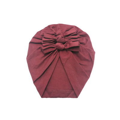 

8 Colors Newborn Hat Winter Warm Cotton Baby Beanie Hat For Children&39S Hats Top Bow knot Turban Baby Cap