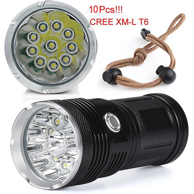 

Saidsome 25000LM 10 x XM- T6 LED Flashlight Torch 4x 18650 Hunting Light Lamp Lot flashlight lamp