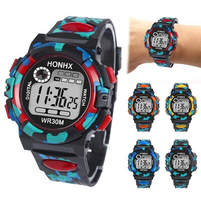 

Students Waterproof Multifunctional Kids LED Watch Wristwatches Childrens Watch Electronic Watch 5 Colors