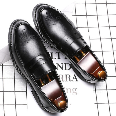 

New England carved a pedal set foot tide shoes men Korean version of lazy shoes business dress casual shoes H07