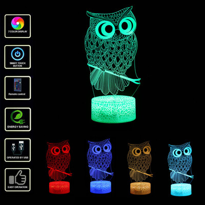 

〖Follure〗LED 3D Illuminated Lamp Optical Illusion Desk Night Light With 7 Color Changing